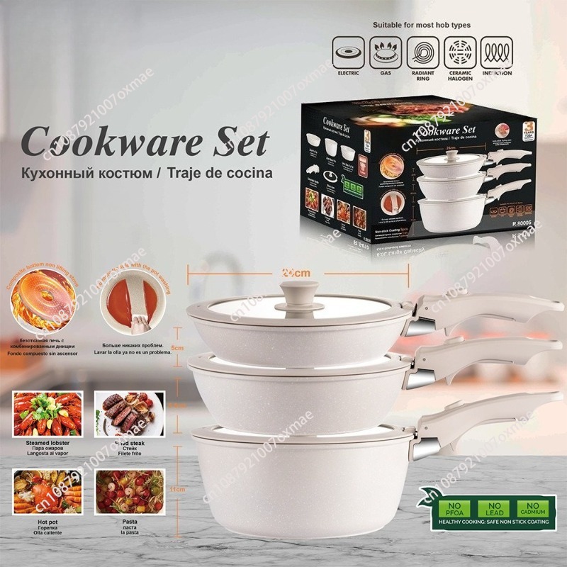 Induction Cooker - Çıkarılabilir Ev Tipi Yapışmaz Tava, Wok,