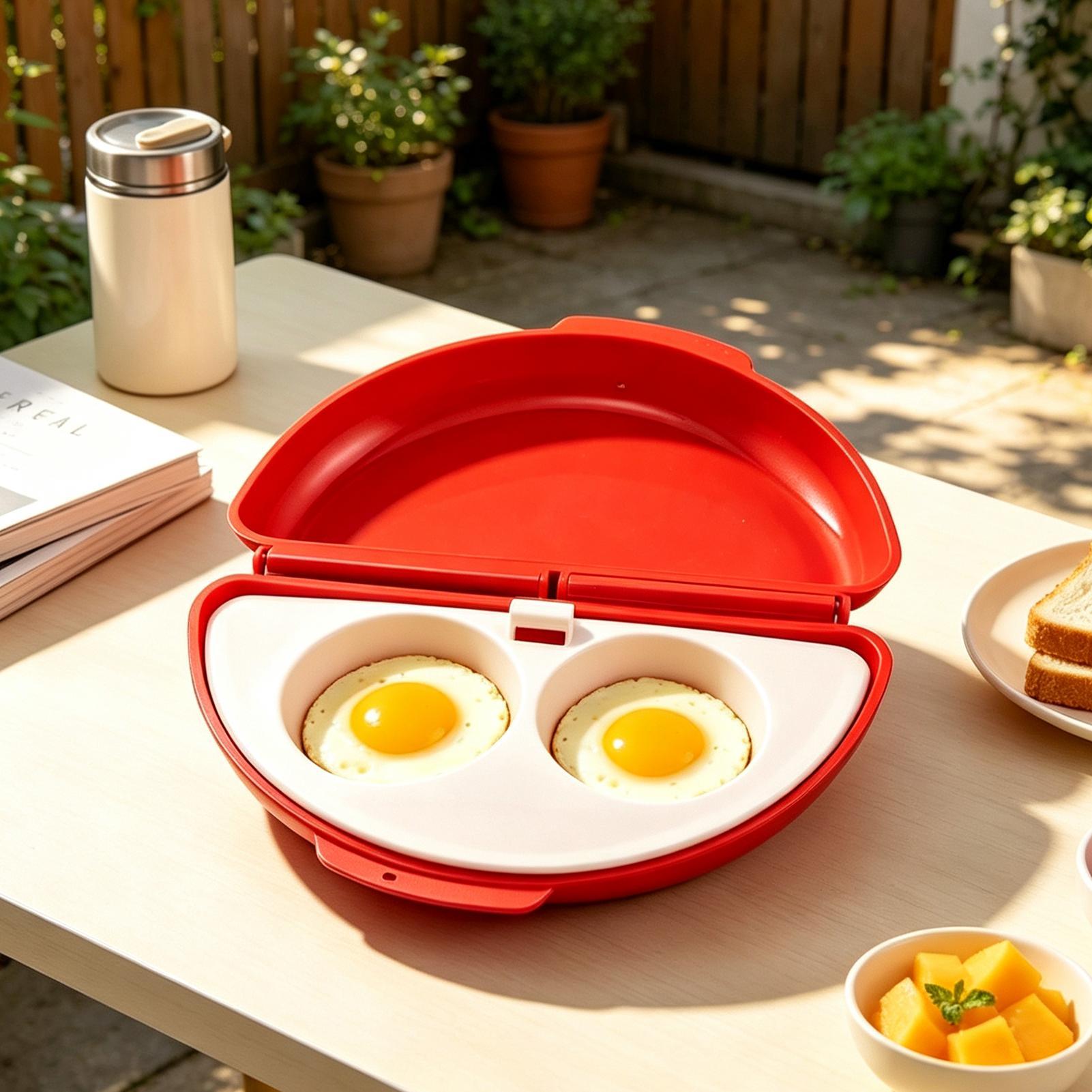 Microwave Oven - 2 Bölmeli Mikrodalga Omelet Makinesi, Hızlı